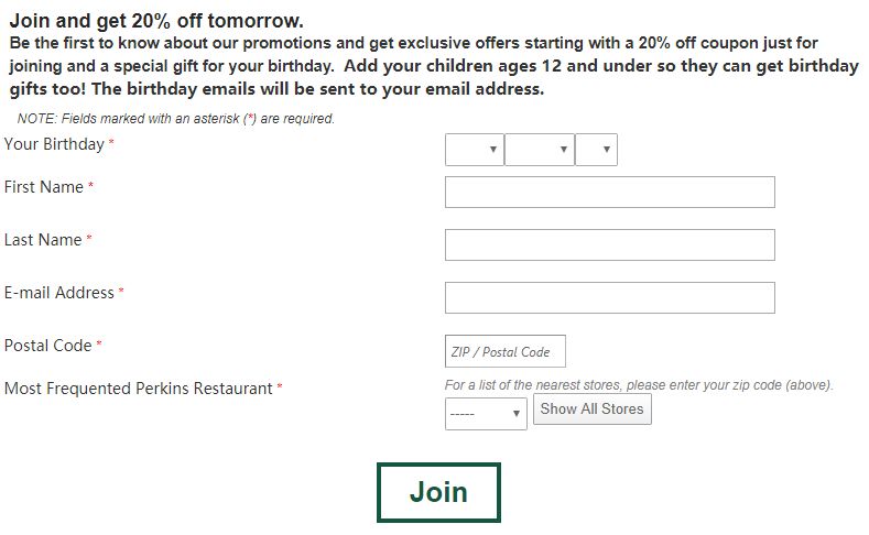 Perkinsrestaurants.com How to Join