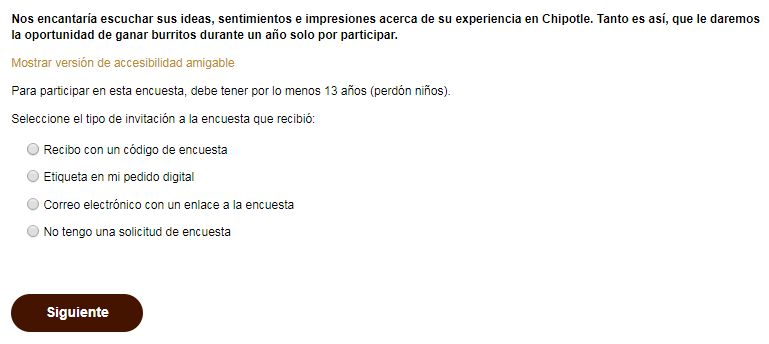 Chipotlefeedback.com in Spanish