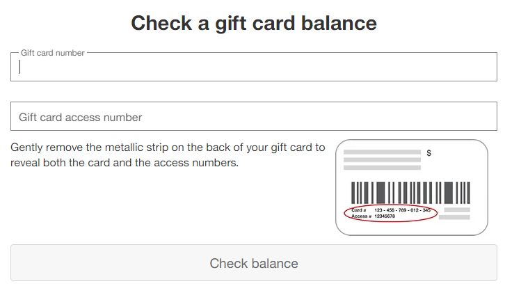 Target.com Check a Gift Card Balance
